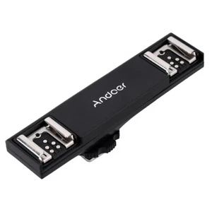 Andoer Dual Hot Shoe Flash Speedlite Light Bracket Splitter for Canon 2016 D4D3 - Picture 1 of 6