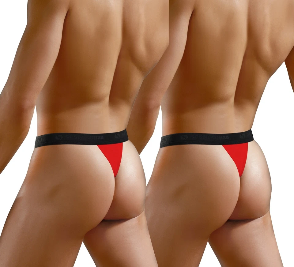 Herren String Baumwolle Sexy Tanga Slips 2erc Pack G-string Unterwäsche - Bild 1 von 4