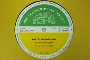 BBC 414 Transcription Disc TOP POPS Live DAVE BOWIE DAVID SWEET T REX MARC BOLAN - Picture 1 of 6