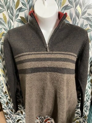 Suéter Columbia Para Hombre XL Gris/Verde Mezcla Lana Pullover Cremallera Foto 1 de 4