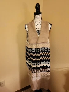 CHICO'S Mixed Pattern Elijah Vest Sweater Sleeveless NWT Multi-Color Size 3 - Picture 1 of 4