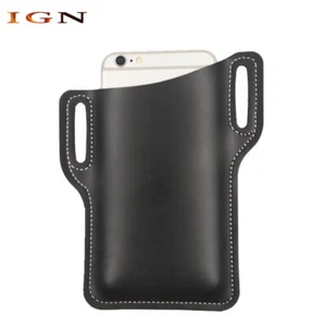 Men Fanny Pack Waist Bag Leather Cover Travel Hip Belly Bag Waterproof Black - Picture 1 of 5
