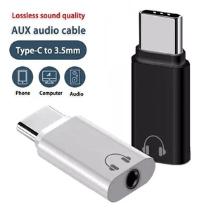 2 Pack Type C USB C to 3.5mm AUX HI-Res Audio Jack Adapter Earphone Converter - Photo 1 sur 19