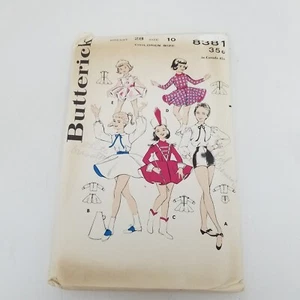 VintageDance Band Dress Costume Butterick Sewing Pattern 8381 Size 10 Girls Cut - Picture 1 of 6