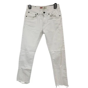 Levi's Size 16 Girls White Denim Raw Hem 510 Super Skinny Jeans - Picture 1 of 11