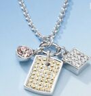 Touchstone Crystal Tag Along Necklace By Swarovski 16-18 Inches