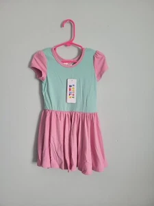 New - 2T Dress Dot Dot Smile Girl's Toddler Pink & Green Cap Sleeve - Picture 1 of 2