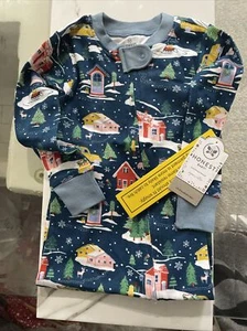 Honest Baby Organic Cotton Footed Pajamas One piece Blue 24 Months Winter NWT - Picture 1 of 4