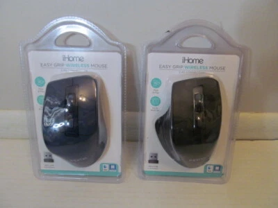 iHome Easy Grip Wireless Mouse w/Nano USB, Choose Black or Dark Blue Color - Image 1 of 4