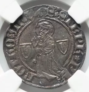 1300-1500 Frankreich Silber Grosmünze von Metz NGC AU-55 - Bild 1 von 3