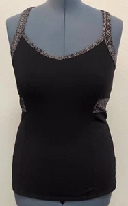 Sujetador deportivo ajustado Athleta L negro gris elástico con tiras - Imagen 1 de 4