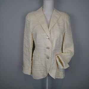 AKRIS Cream  Linen Silk Blazer Size 8 jacket y7