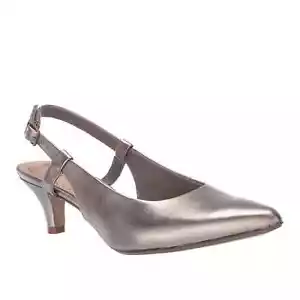 Zapatos de salón Clarks Linvale Loop para mujer de cuero de peltre talla 11 M de EE. UU. - Imagen 1 de 5