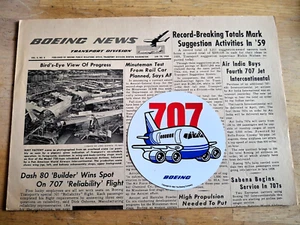 Boeing News JAN 1960 707 Dash-80 Constructores Confiabilidad Vuelo - Imagen 1 de 2