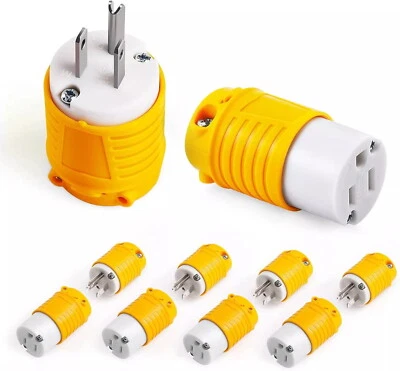 Extension Cord Ends Male & Female 5 Set, 15A 125V Heavy Duty Replacement Repair - Image 1 of 4