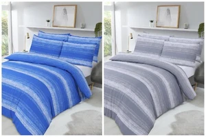 Stripe Block Gradient Geo Printed Duvet Cover and Pillowcase(s) Bedding Set - Picture 1 of 5