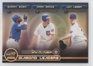 2000 Pacific Diamond Leaders Sammy Sosa Mark Grace Jon Lieber #17