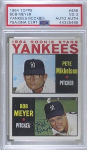 1964 Topps Stars Pete Mikkelsen Bob Meyer PSA/DNA Certified Encased Rookie RC