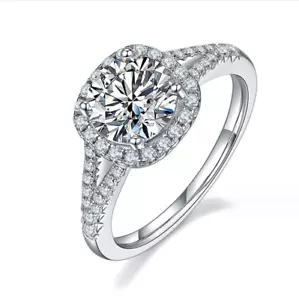 Silver Square Pave Cubic Zirconia Wedding Engagement Adjustable Band Ring R24 - Picture 1 of 2