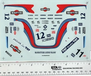 Porsche 935 martini racing car panel Markings Model Kit Water Slide Decal - Picture 1 of 1