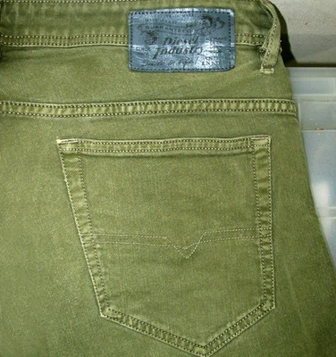 *QUENTE Jeans Masculino DIESEL @ THAVAR-XP R99S6 Slim SKINNY STRETCH Jeans OLIVE 34 x33 - Imagem 1 de 4