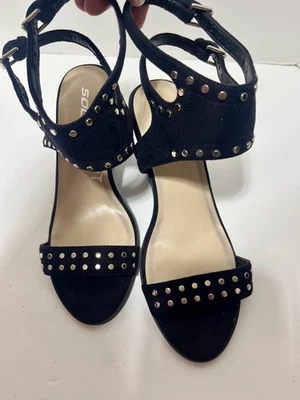 Soda High Heels In Black, Sliver Studded, y2k Size 9 - Image 1 of 4