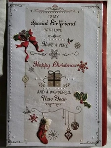 TO  MY SPECIAL   GIRLFRIEND WITH LOVE   CHRISTMAS CARD - Picture 1 of 2