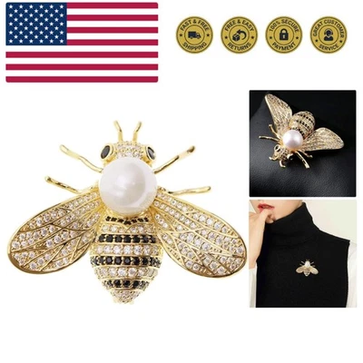 Broches de abeja melífera cristal insecto temática abeja broche animal moda concha pera... Foto 1 de 4