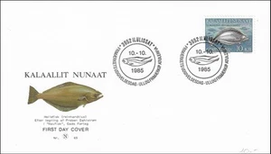 Halibut Fish Reinhardtius Hippoglossoides Fishing Greenland FDC Cover 1985 - Picture 1 of 1
