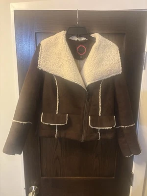 Chaqueta de gamuza sintética para mujer Giacca, marrón, piel sintética, talla M Foto 1 de 3