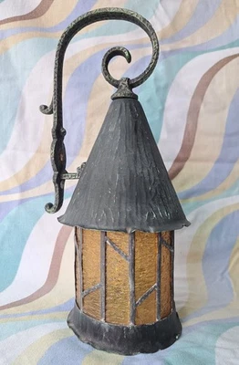 Antique Hammered Copper Arts And Crafts Wall Sconce Light Fixture - Image 1 of 4