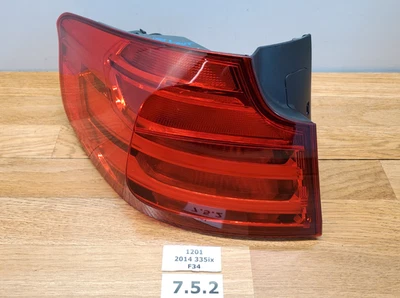 ✅ 14-16 OEM BMW F34 GT 335 luz trasera izquierda lado conductor luz de parada exterior Foto 1 de 4