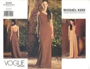 Vogue 2434 MICHAEL KORS Open Back Evening Gown, One Shoulder Sz 14-18 COMPLETE - Picture 1 of 7