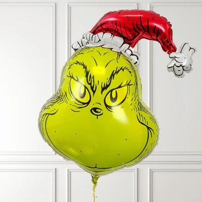 The Grinch Face Balloon Merry Christmas Decoration Xmas Tree Foil Party Balloons - Image 1 of 4