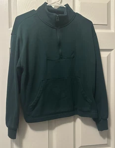 Old Navy Damen 1/4 Zip Fleece Sweatshirt Gr. Medium Farbe Grün - Bild 1 von 3