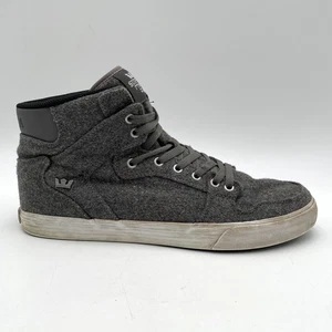 Scarpe alte uomo Supra Vaider taglia 13 lana grigio bianco nero 08204-053 Lade Up - Foto 1 di 16