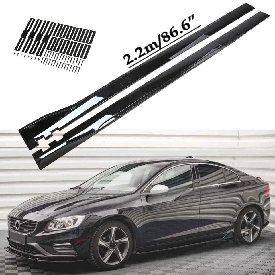 86.6''2.2M Side Skirt Extension Spoiler Rocker Panels Lip For Volvo S40 S60 S70 Foto 1 de 4