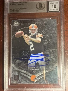 JOHNNY MANZIEL Auto 2014 Bowman Sterling ROOKIE Browns SIGNED BGS 10 Autograph - Picture 1 of 5