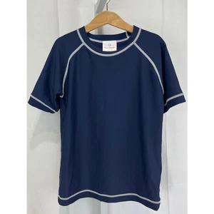 HANNA ANDERSSON Short Sleeve Rash Guard Swim Top Navy Blue Kids Size 130 8 - Picture 1 of 8