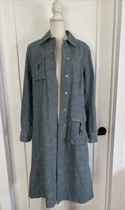 Damen Oilily bestickt Denim Staubmantel Jacke Trenchcoat Größe 40 US 10 - Bild 1 von 10