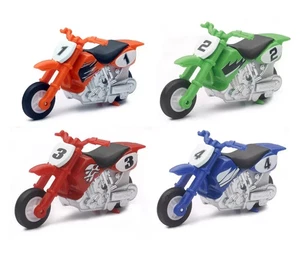 1:32 Mini Dirt Bike -pull back action -1 of each colour -green orange red blue - Picture 1 of 3