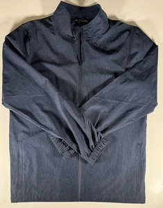 Travis Mathew Jacket Mens Small Navy Blue Full Zip Golf Windbreaker Pockets - Picture 1 of 13