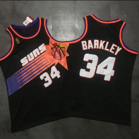Phoenix Suns Charles Barkley 34 black regular season Retro Vintage Jersey Cover