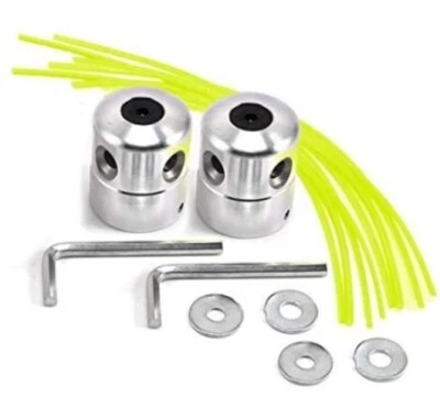 2x Aluminium Fadenkopf Alu Mähkopf Fadenspule Motorsense Freischneider 8 x Faden