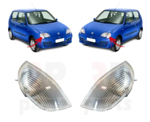 PER FIAT SEICENTO 2001 - 2010 COPPIA FANALE INDICATORE LATERALE PARAURTI ANTERIORE NUOVO BIANCO - Foto 1 di 3