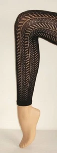 FOOTLESS TIGHTS PATTERNED - Chevron Knit QUALITY 5 COLOURS AUSSIE SELLER - Picture 1 of 6
