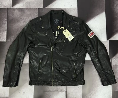 Chaqueta motera de cuero Pepe Jeans London para hombre L-XL  Foto 1 de 4
