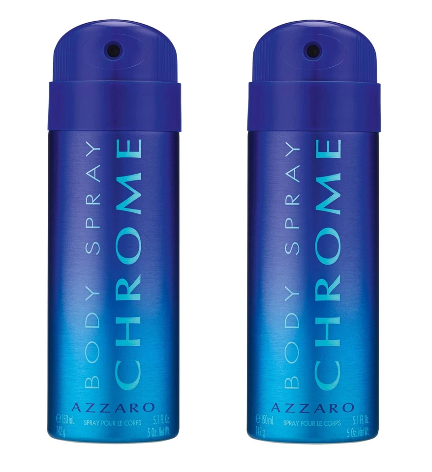 *PAQUETE DE 2* SPRAY CORPORAL AZZARO CROMO de Azzaro para hombre 5,1 oz 150 ml NUEVO EN LATA Foto 1 de 1
