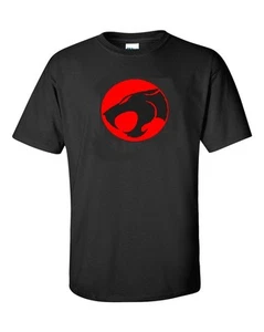 Thunder Cats Logo Cotton Short Sleeve Black Retro Shirt Cartoon T-Shirt S-5XL - Picture 1 of 1