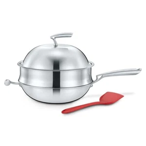 CONCORD x Duck House Premium 3 Ply Stainless Steel Non-Stick Chinese Wok - Picture 1 of 8